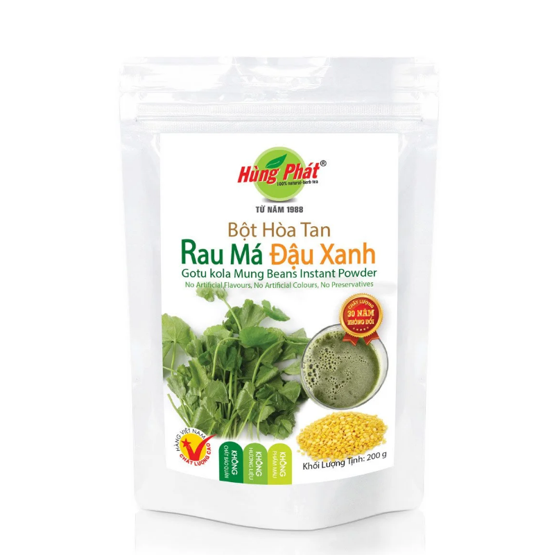 Bột Rau má Đậu xanh Hùng Phát 200g
