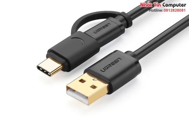 CÁP USB RA MICRO USB VÀ TYPE-C UGREEN 30178