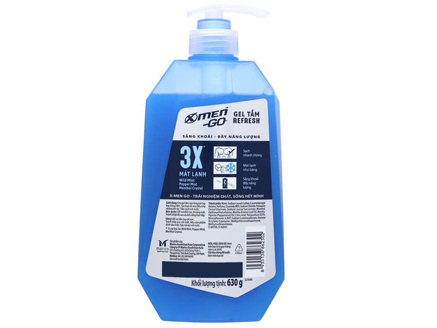 Sữa Tắm X-men Go Refresh 3 Loại Bạc Hà 180g