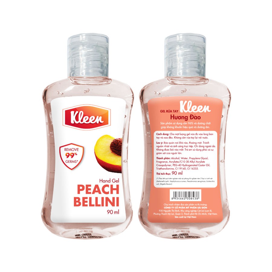 Gel Rửa Tay Khô Kleen Hương Đào 90ml