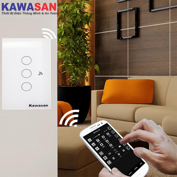 Công tắc cảm ứng chạm Kawa CT3-Wifi(B/W)