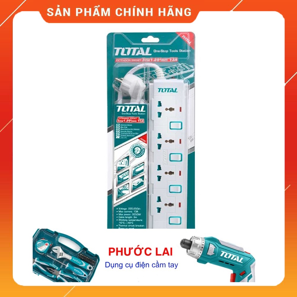 Ổ cấm điện 3 chấu có đèn báo Total THES03041V