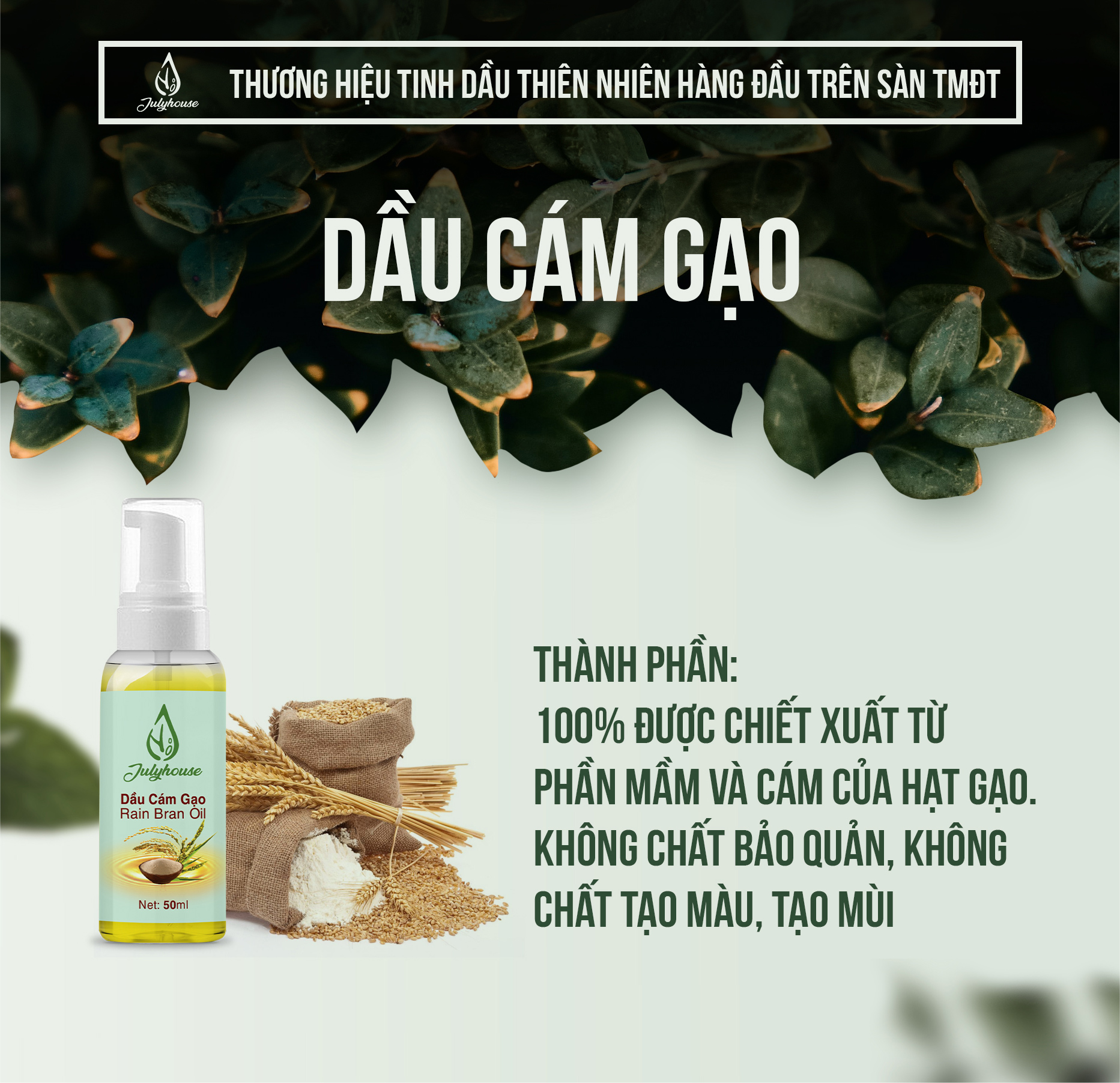 Dầu cám gạo 100ml Julyhouse
