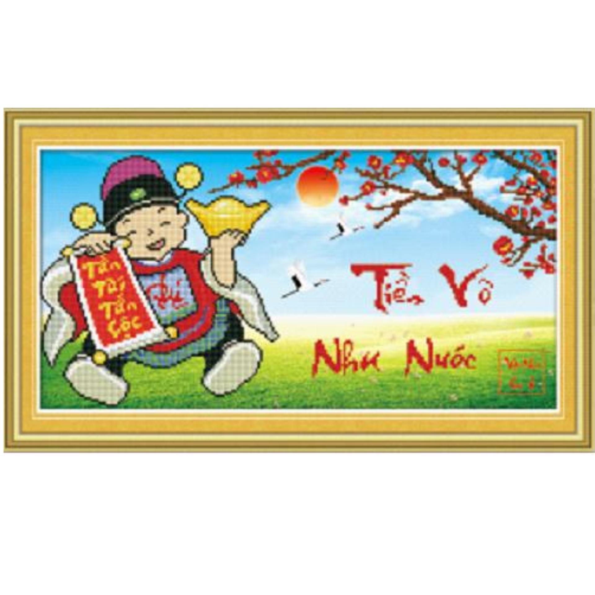 Tranh đính đá H937 - Tiền vô như nước