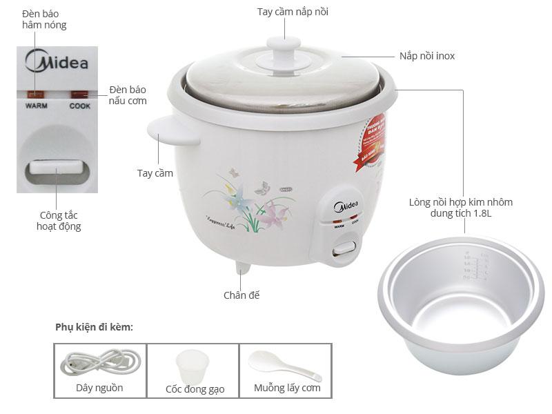 Nồi cơm điện Midea MR-GM18SA 1.8L