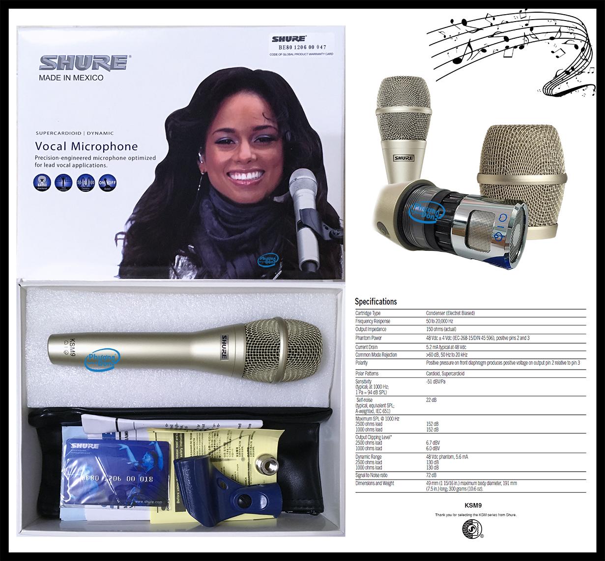 Micro karaoke có dây Shure KSM9