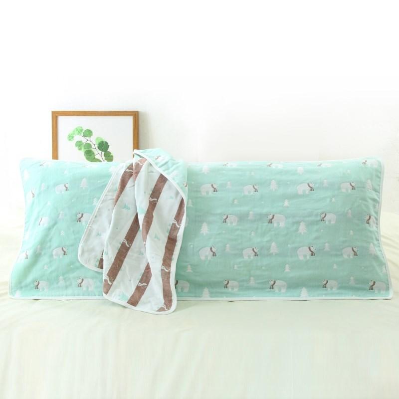 100% Cotton 1.3 Kéo Dài Vải Xô 100% Cotton Khăn Gối Dáng Dài Hai Người Khăn Gối 1.5 Cặp Đôi Cao Cấp 1.2 1.8 M Khăn Trải Gối