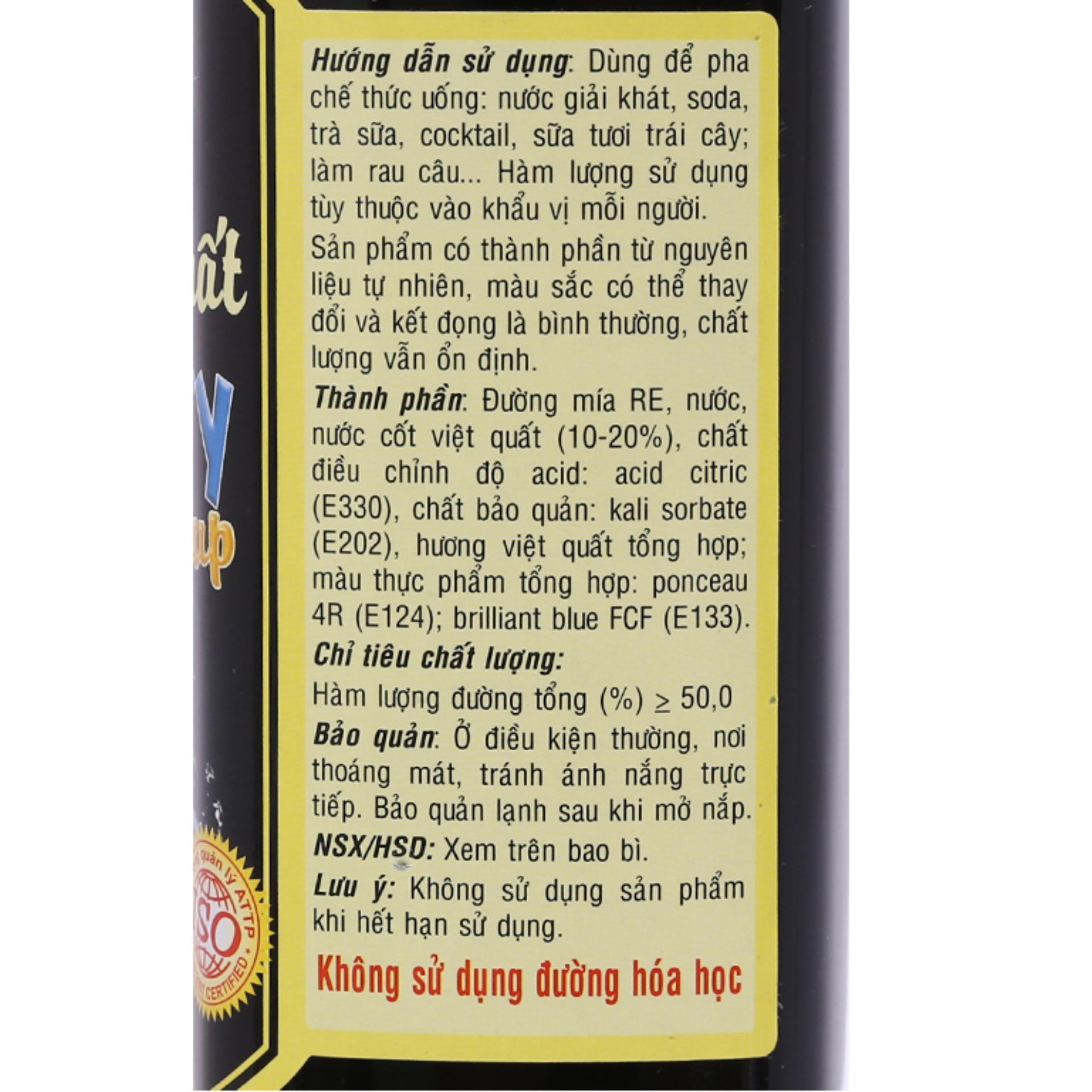 Sirô Golden Farm việt quất 520ml