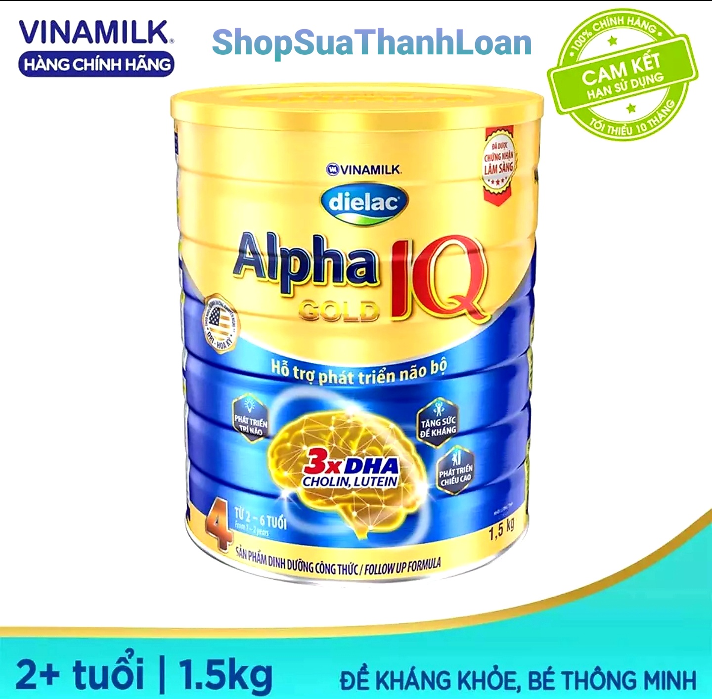 Sữa Dielac Alpha Gold số 4 1.5kg (2-6 tuổi) combo 2 hộp