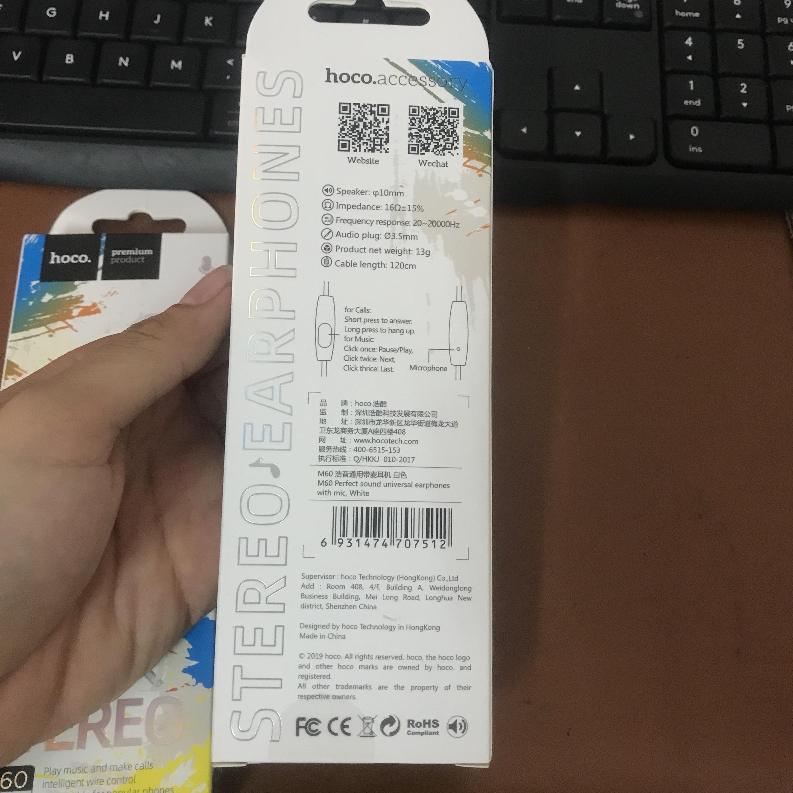 Tai Nghe Nhét Tai Hoco M60