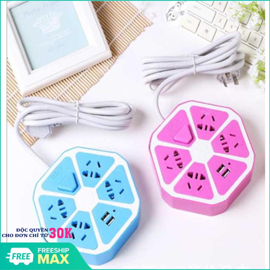 Ổ điện 4 ổ 3 chấu 2 cổng USB