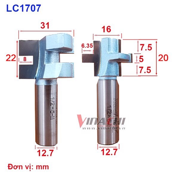 BỘ 2 MŨI GHÉP VÁN THẲNG TIDEWAY LC1707