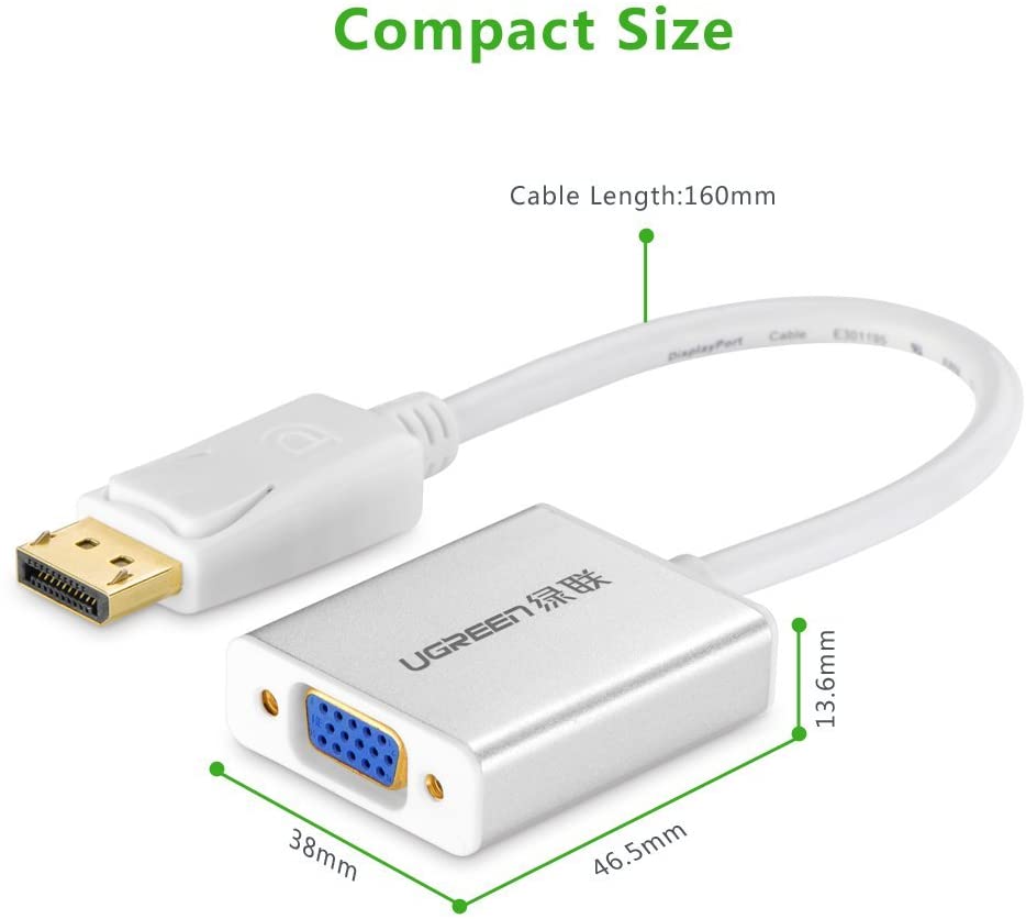 Cáp chuyển Displayport to VGA + Audio Ugreen 20412