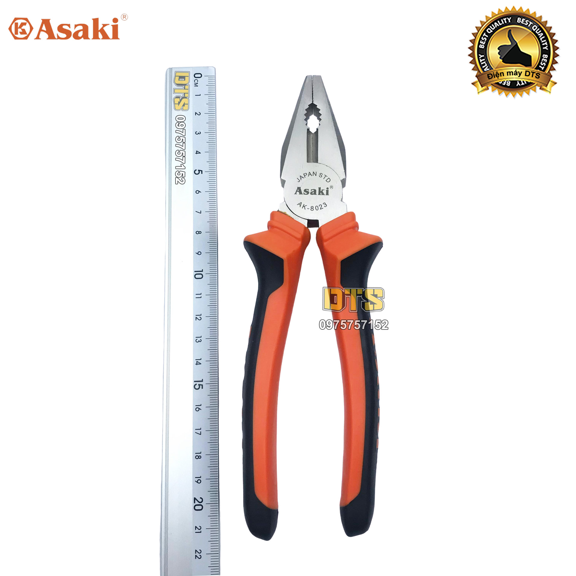 Kìm điện cách điện Asaki AK-8023 8inch