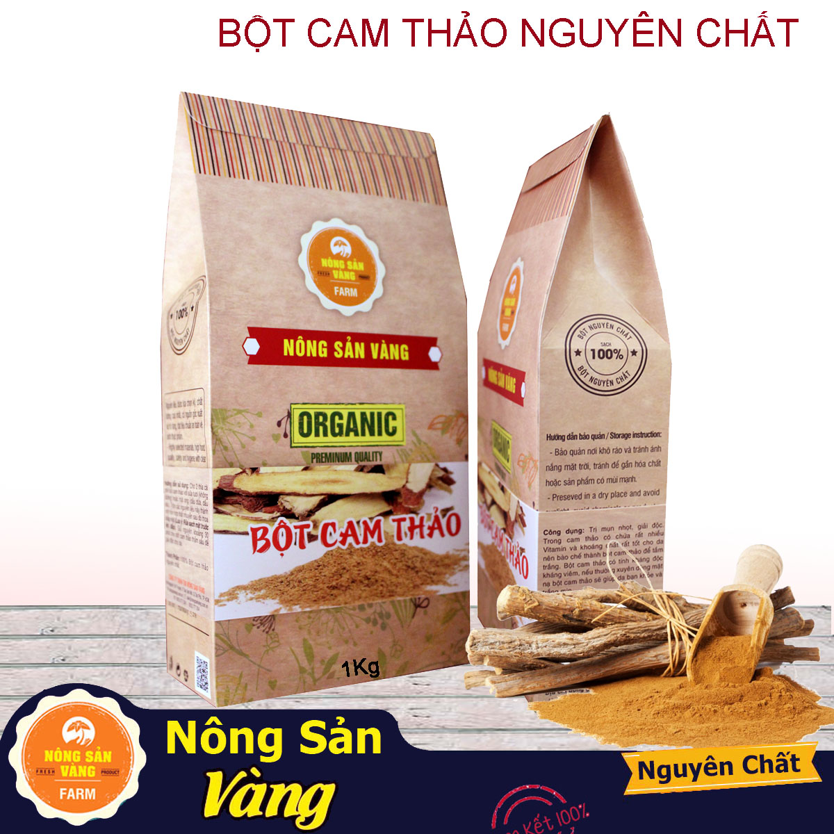 Bột Nông Sản Vàng Cam Thảo 1kg