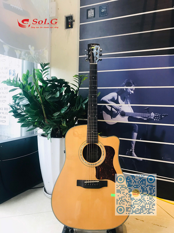 Đàn guitar acoustic electric Saga D100C