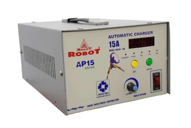 Máy sạc ắc quy tăng giảm Robot 15A (6V-12V-24V)