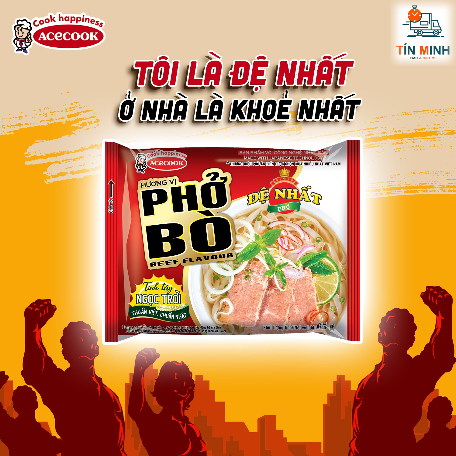 Phở Bò Đệ Nhất 65g thùng 30 gói
