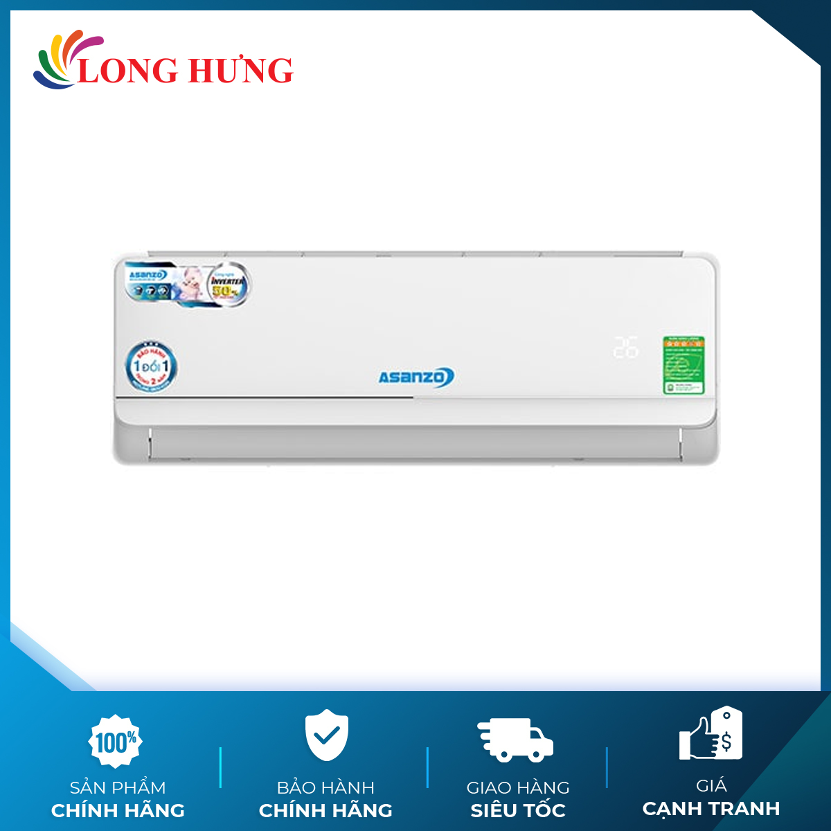 Máy lạnh/điều hòa Asanzo K12A 1.5HP