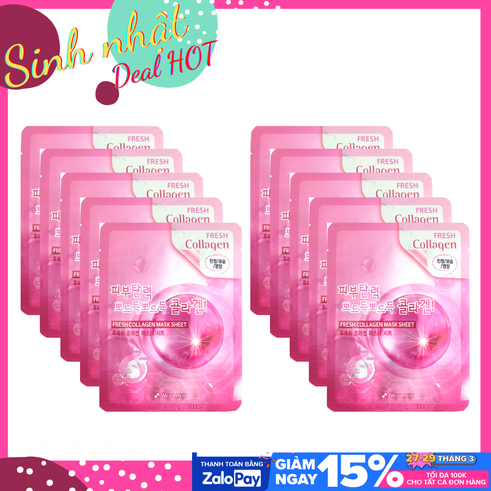 Mặt nạ bổ sung Collagen 3W Clinic Fresh Collagen Mask Sheet 23ml