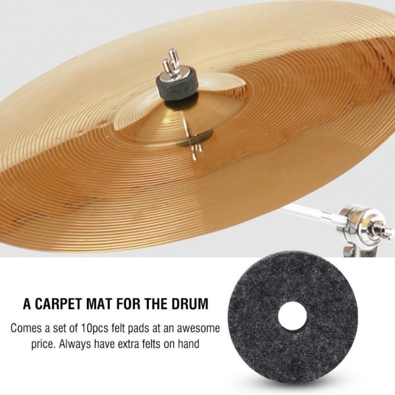 10pcs Jazz Drum Cymbal Felt Pads Musical Instrument Accessories - intl