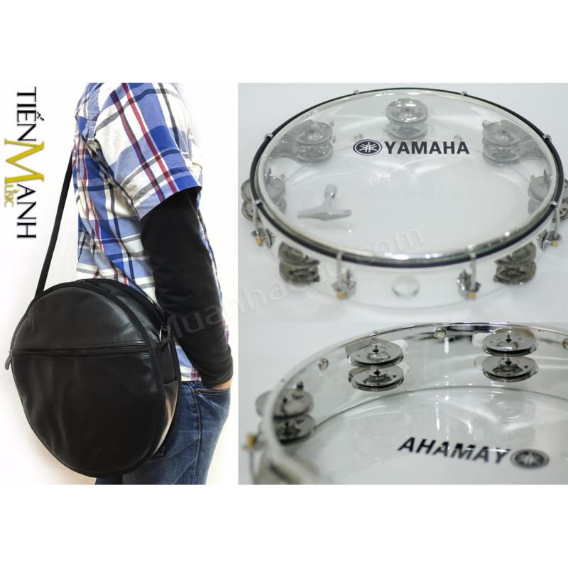 Combo Trống lắc tay & Bao đựng Lục Lạc Gõ Bo Tambourine Yamaha MT6-102T (Trong suốt)