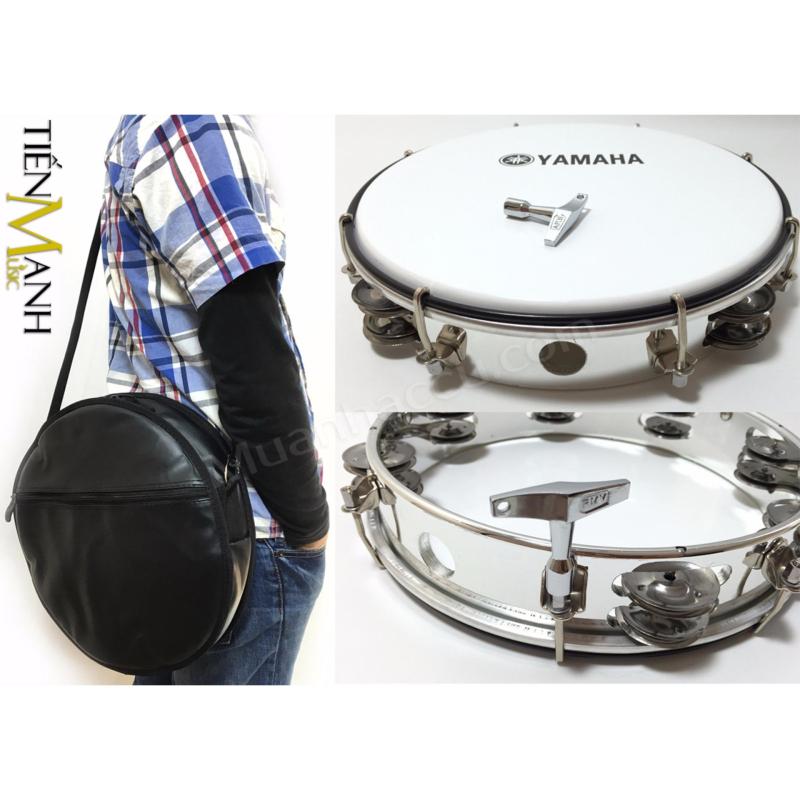Combo Trống lắc tay & Bao đựng Lục Lạc Gõ Bo Tambourine Yamaha MT6-102A (Trắng)