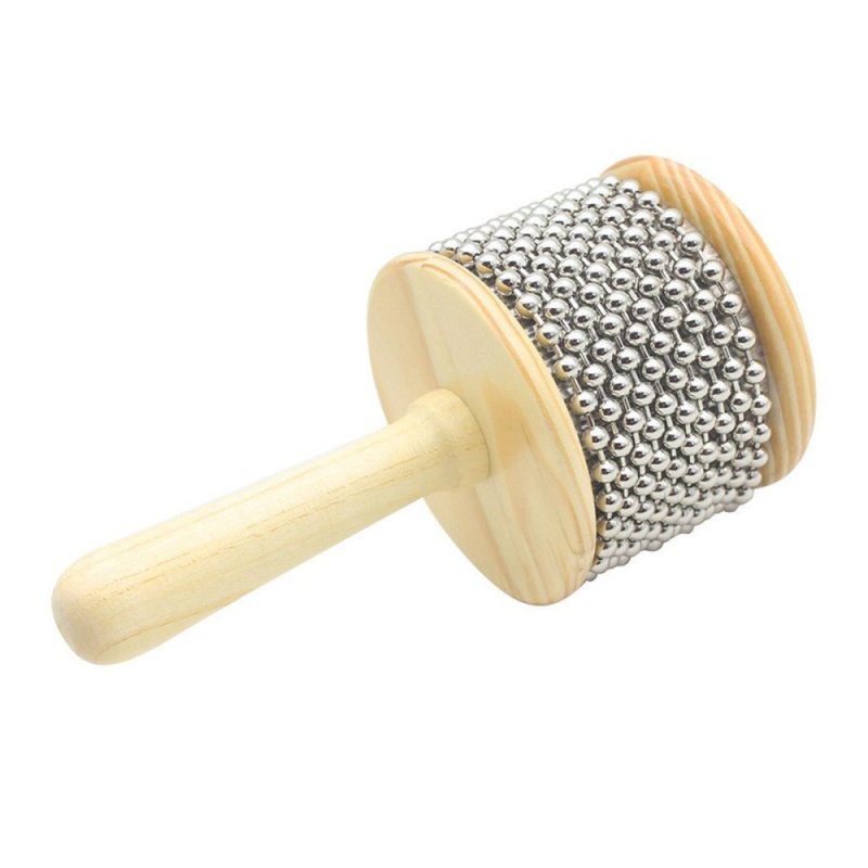 Dia.3.4 Pop Wooden Cabasa Hand Shaker Children Percussion Instrument Preschool Teaching Tool (L)