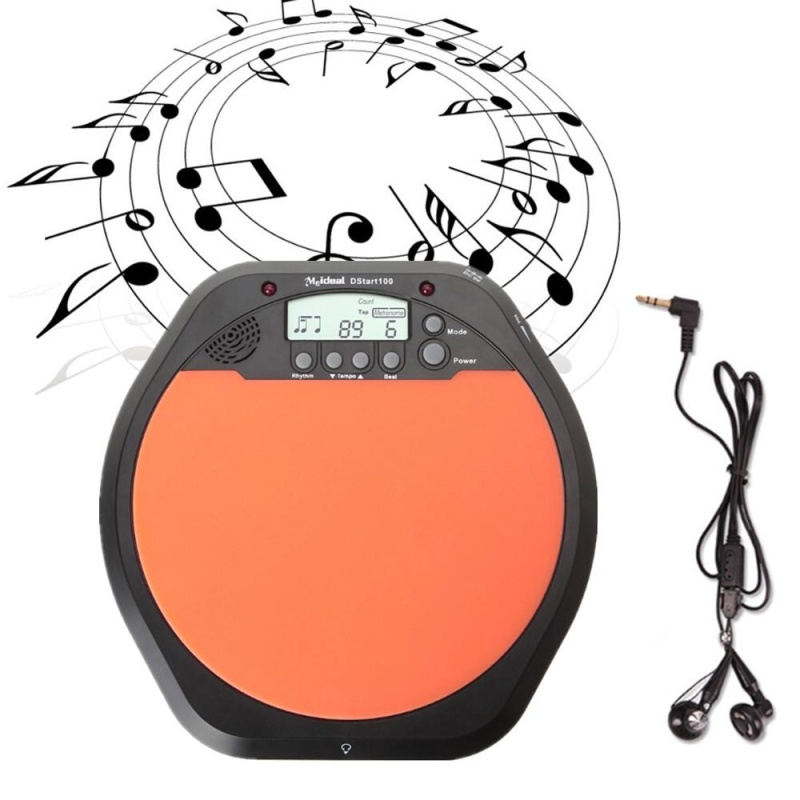 1pc Black Digital Electronic Drum Pad for Training Practice Metronome