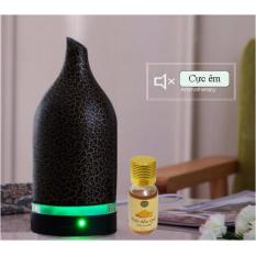 Bảng giá Máy khuếch tán tinh dầu gốm đen bông dung tích 120ml 2 chế độ phun, tạo ẩm, khử mùi, lộc không khi tặng 10ml tinh dầu quế Ngọc Tuyết