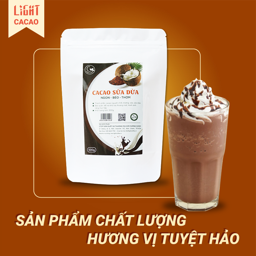 Bột cacao sữa dừa GreenD Food 500G
