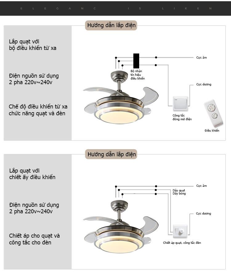 Quạt trần đèn - Quạt trần trang trí MSP 8028