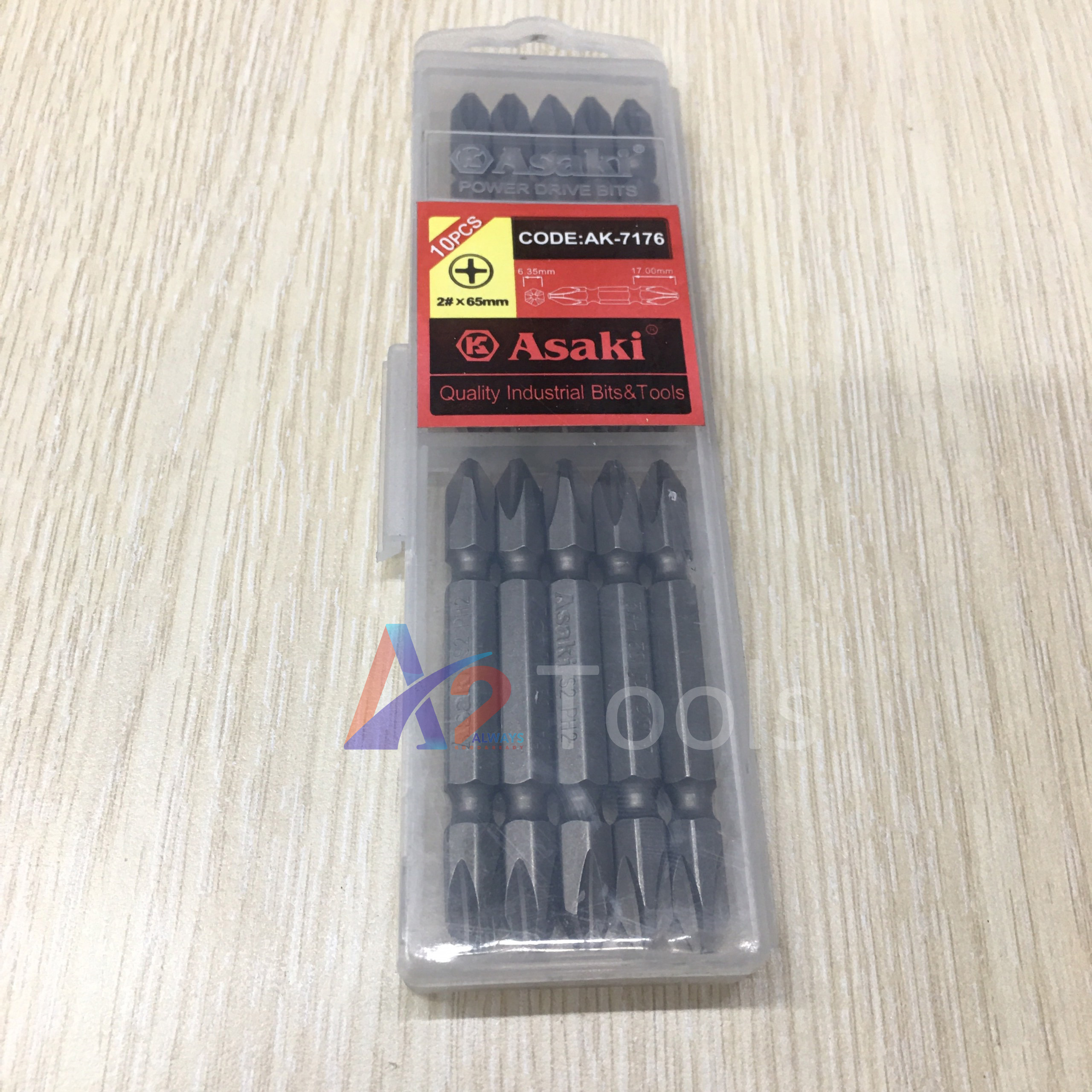 BỘ 10 MŨI VÍT 2 ĐẦU ASAKI AK-7176