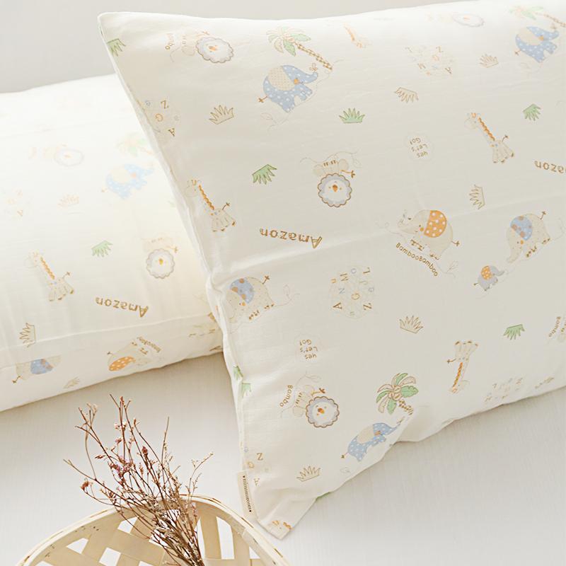 Hoạt Hình Con Vật Cho Trẻ Em Một Chiếc Vỏ Gối 100% Cotton Vẽ Tay Sợi Hai Lớp Xanh Dương Voi Vỏ Gối Trên Giường Cung Cấp