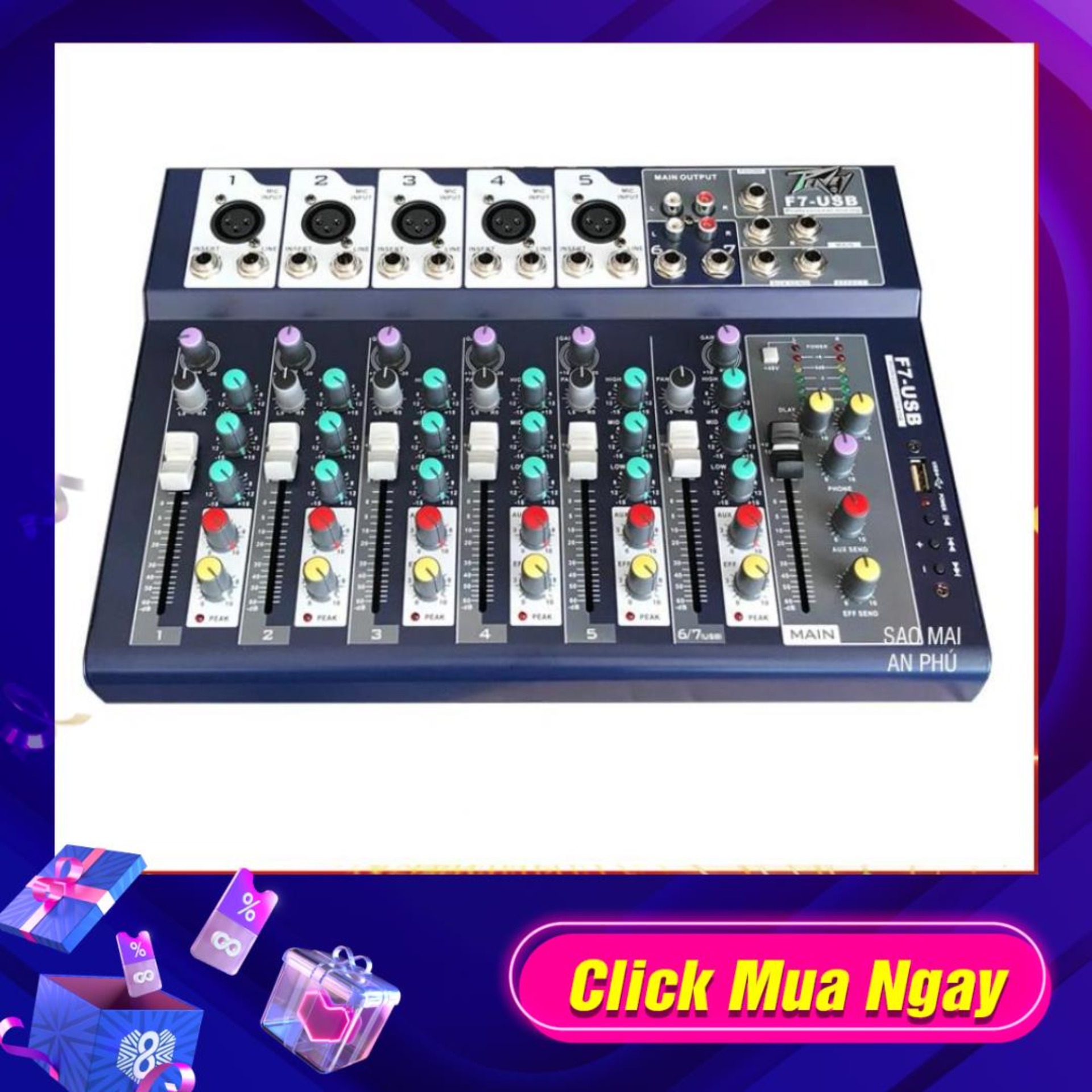 Mixer bàn mini PEAVEY F7