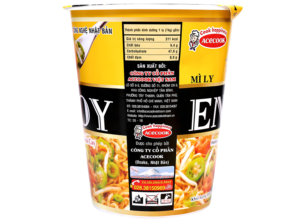 Mì Enjoy Lẩu Tôm Chua Cay 77g thùng 12 ly