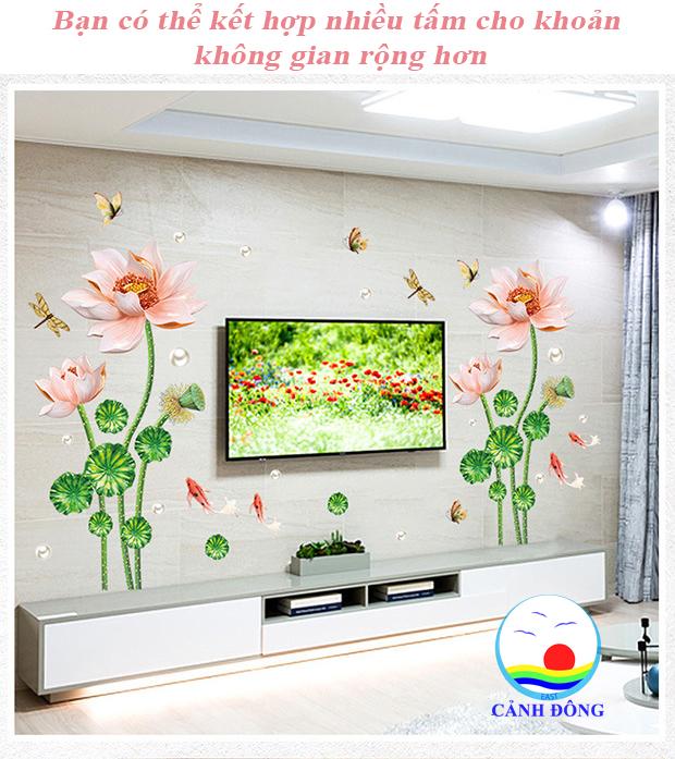 Đồng hồ tranh hoa sen khoe sắc