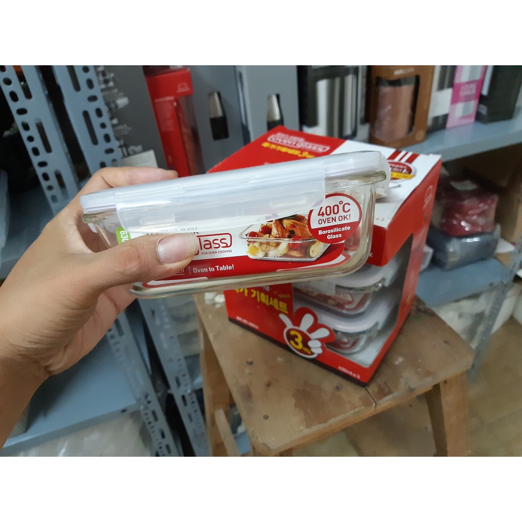 Bộ hộp thủy tinh Lock&Lock LLG428S3GRY