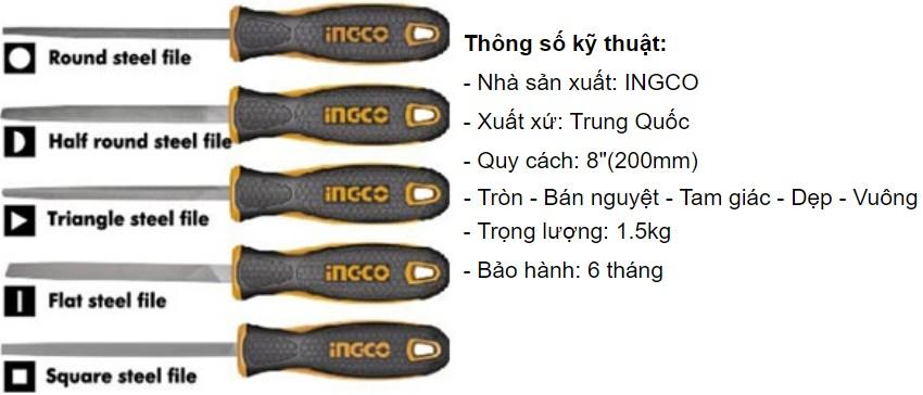 Bộ giũa sắt Ingco HKTFS0508