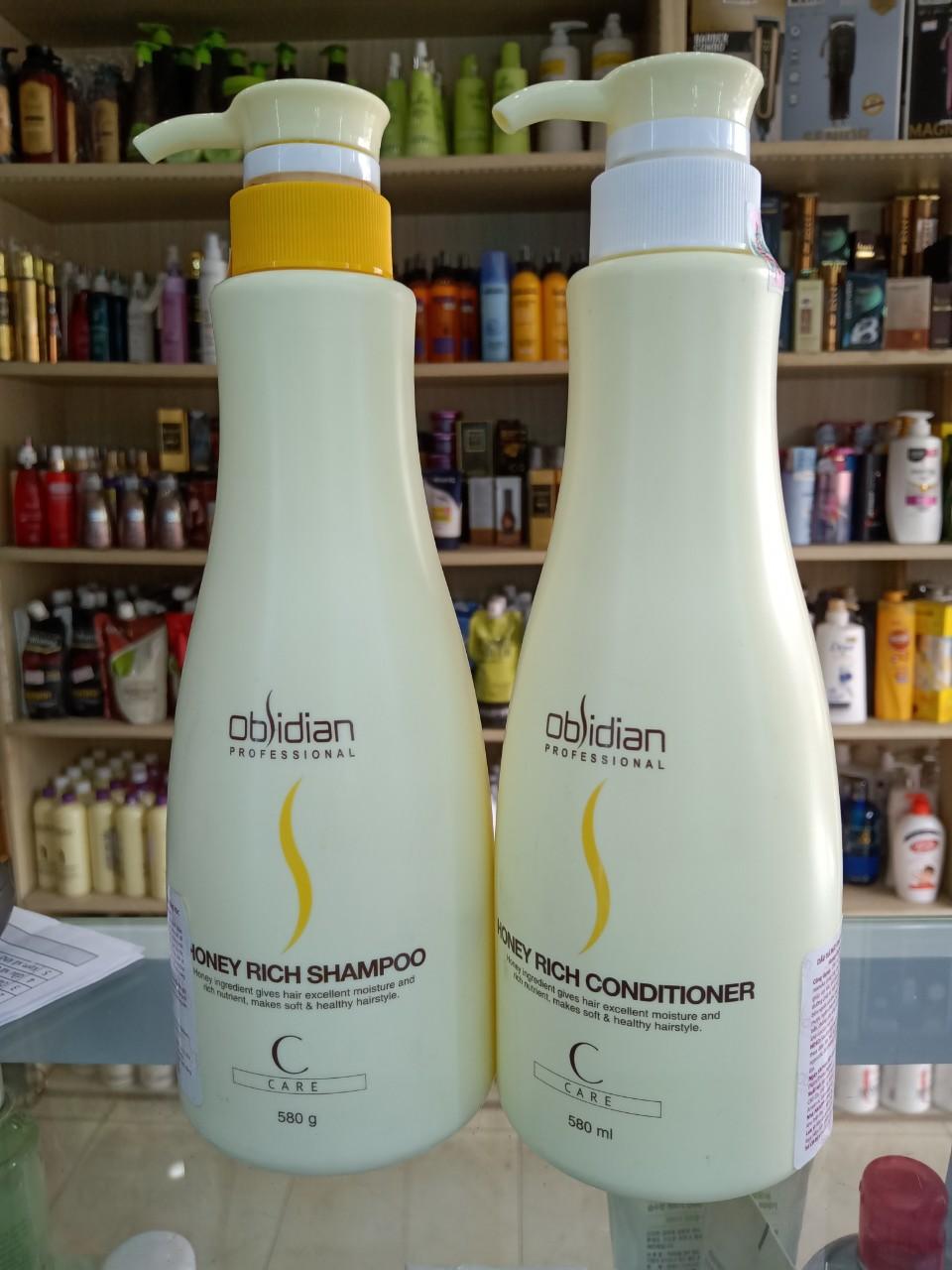 Cặp Dầu Gội Xả Obsidian Honey Rich Mật Ong Nuôi Dưỡng Tóc 580mlx2