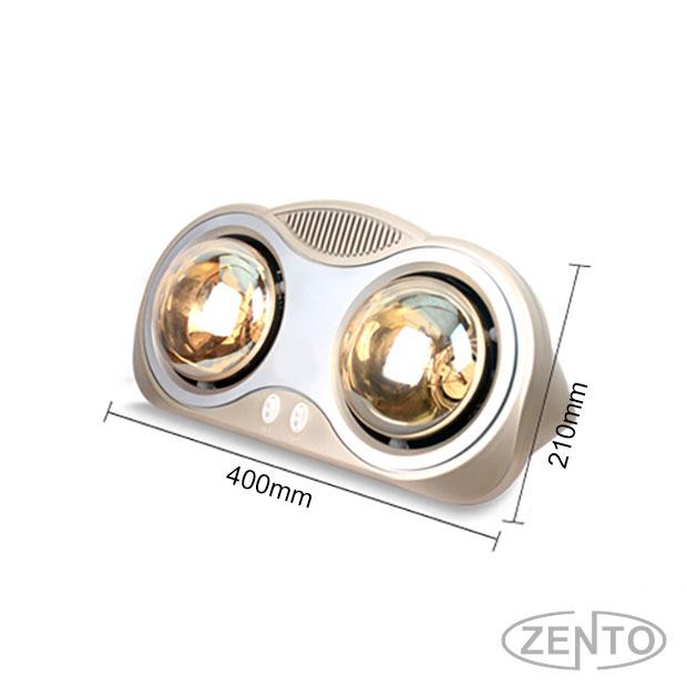 ĐÈN SƯỞI NHÀ TẮM 2 BÓNG ZENTO ZT2