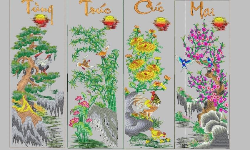 Đồng hồ tùng trúc cúc mai Dyvina 4T3080-1