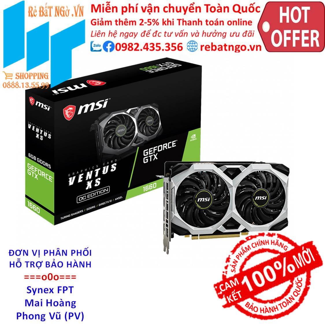 Card Màn Hình MSI GTX 1660 VENTUS XS 6G OC