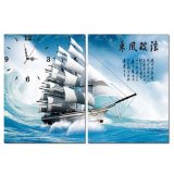 Tranh đồng hồ Lên đường thuận buồm xuôi gió Suemall PT140102