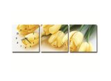 Bộ tranh đồng hồ Hoa tulip vàng HL1233