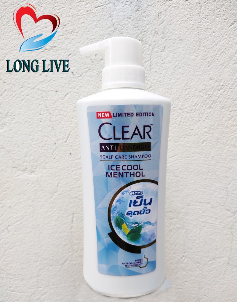 Dầu gội Thái Lan Clear Ice Cool Menthol bạc hà mát rượi 480ml