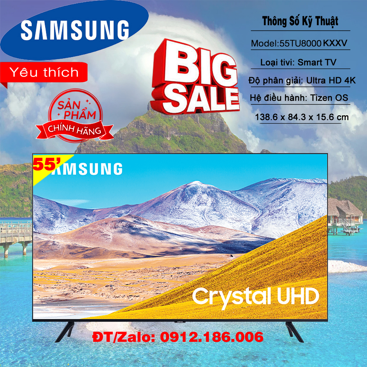 Smart Tivi Samsung UA55TU8000 55inch