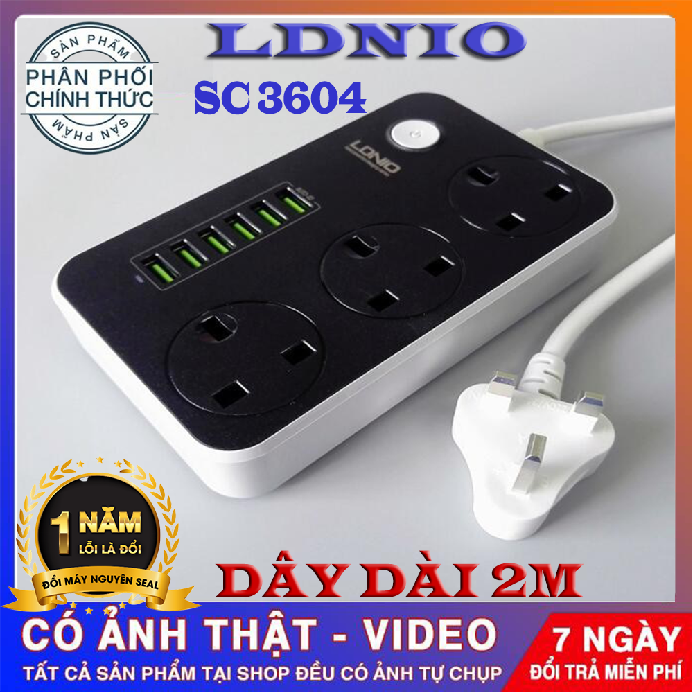 Ổ CẮM ĐIỆN KÈM 6 CỔNG SẠC LDNIO SC-3604