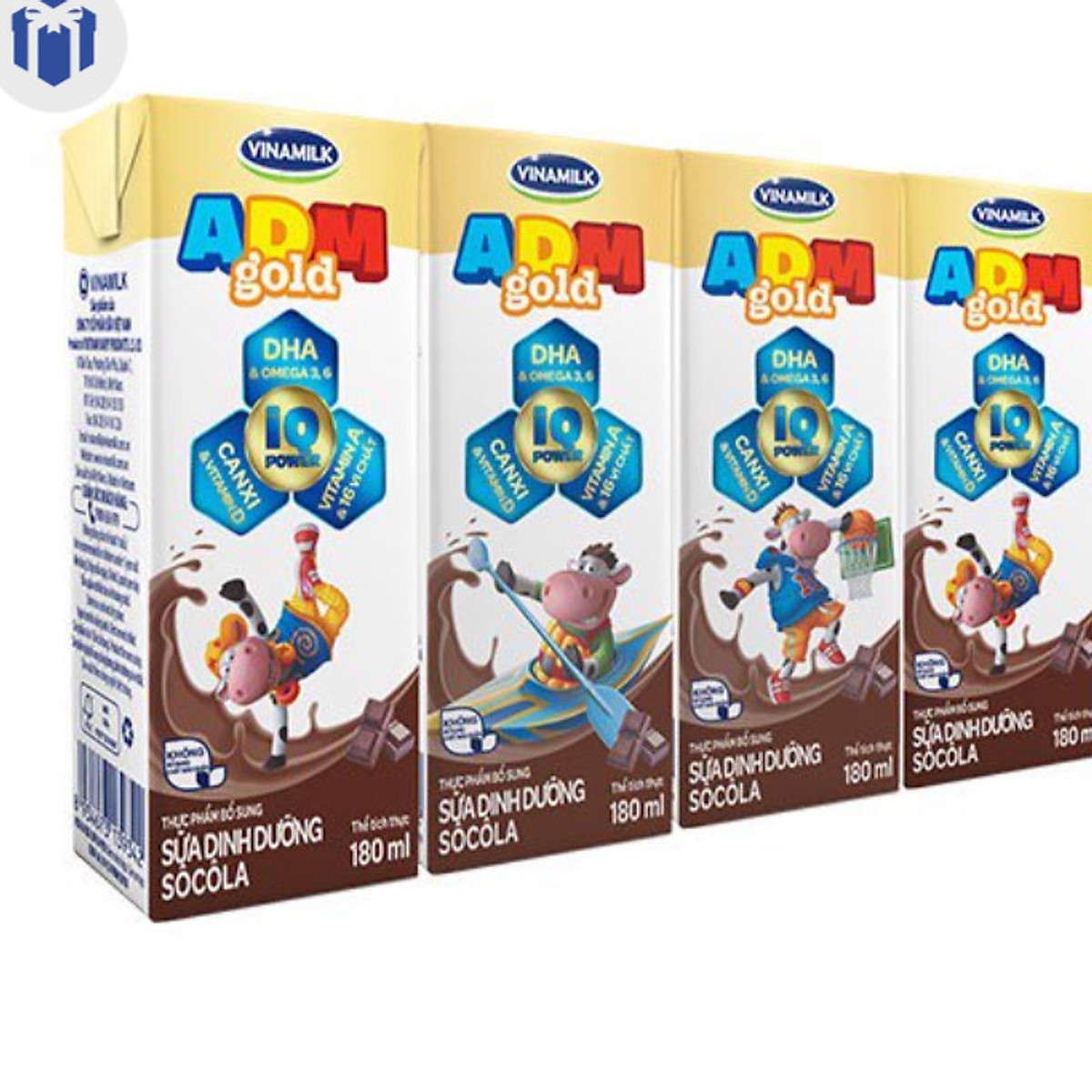 Sữa tiệt trùng Vinamilk ADM Socola 180ml lốc 4 hộp