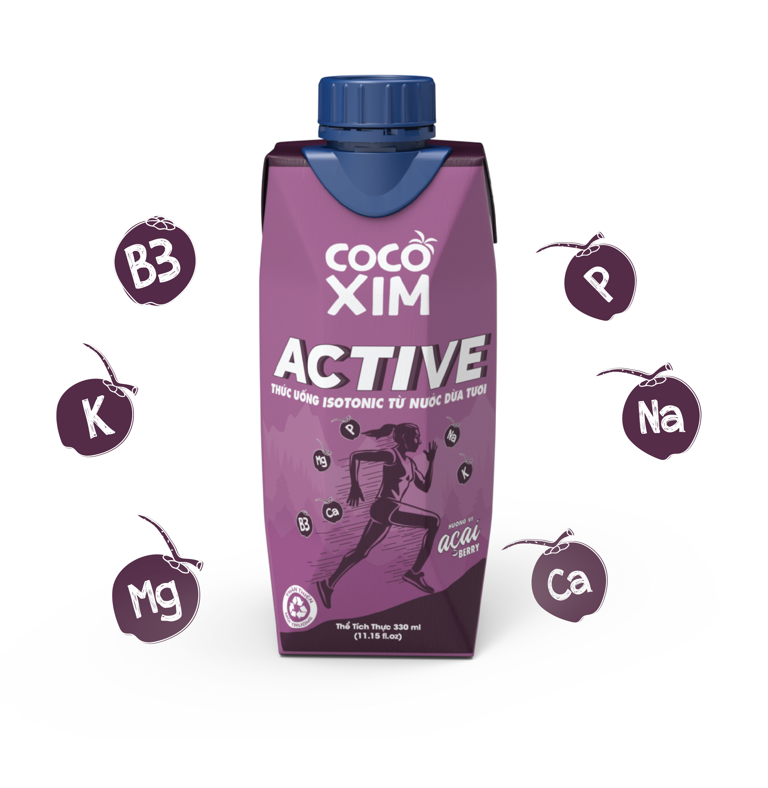 Nước dừa COCOXIM Active Acai Berry 330ml